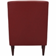 Pemberly Row Traditional Faux Leather Arm Chair in Red Finish