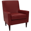 Pemberly Row Traditional Faux Leather Arm Chair in Red Finish