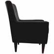 Pemberly Row Traditional Faux Leather Arm Chair in Black Finish