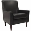 Pemberly Row Traditional Faux Leather Arm Chair in Black Finish