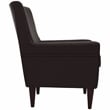Pemberly Row Traditional Faux Leather Arm Chair in Dark Brown