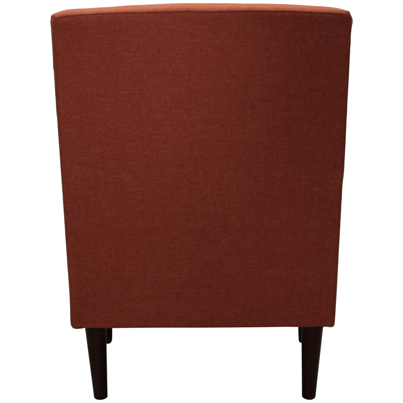 Pemberly Row Traditional Fabric Arm Chair in Mango Orange Finish