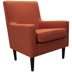 Pemberly Row Traditional Fabric Arm Chair in Mango Orange Finish