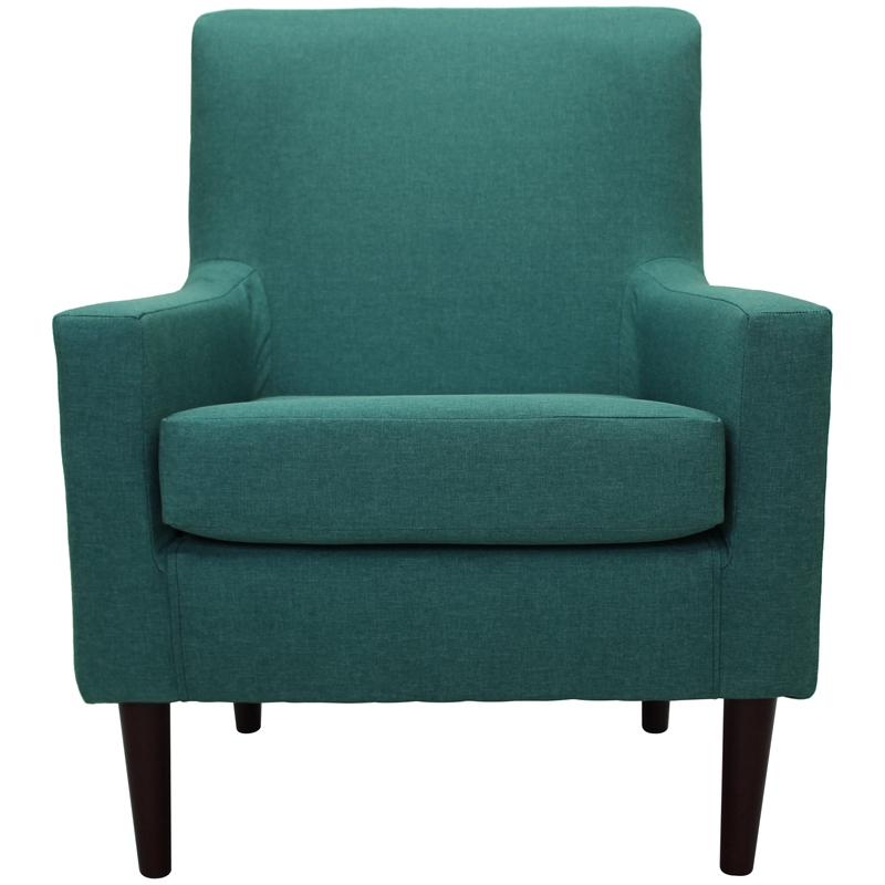 Pemberly Row Traditional Fabric Arm Chair in Caribbean Teal Blue