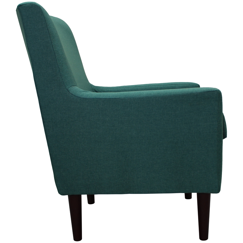 Pemberly Row Traditional Fabric Arm Chair in Caribbean Teal Blue