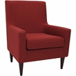 Pemberly Row Traditional Fabric Arm Chair in Picante Red Finish
