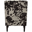 Pemberly Row Traditional Fabric Arm Chair in Cowhide Brown Finish