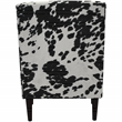 Pemberly Row Traditional Fabric Arm Chair in Cowhide Black Finish