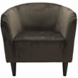 Pemberly Row Traditional Polyester Fabric & EPS Curved Tub Chair in Brown