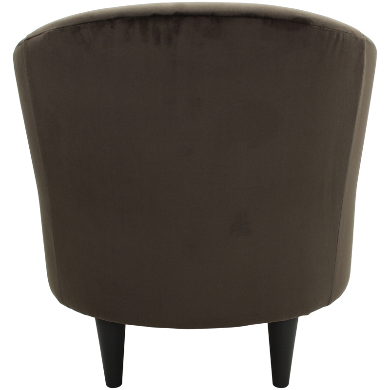 Pemberly Row Traditional Polyester Fabric & EPS Curved Tub Chair in Brown