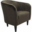 Pemberly Row Traditional Polyester Fabric & EPS Curved Tub Chair in Brown