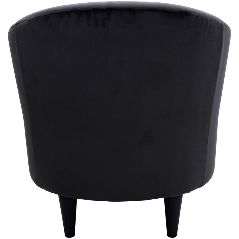 Pemberly Row Traditional Polyester Fabric & EPS Curved Tub Chair in Black