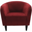 Pemberly Row Traditional Polyester & EPS Curved Tub Chair in Burgundy Red