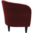 Pemberly Row Traditional Polyester & EPS Curved Tub Chair in Burgundy Red