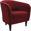Pemberly Row Traditional Polyester & EPS Curved Tub Chair in Burgundy Red