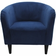 Pemberly Row Traditional Polyester & EPS Curved Tub Chair in Navy Blue