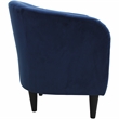 Pemberly Row Traditional Polyester & EPS Curved Tub Chair in Navy Blue