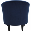 Pemberly Row Traditional Polyester & EPS Curved Tub Chair in Navy Blue