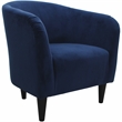 Pemberly Row Traditional Polyester & EPS Curved Tub Chair in Navy Blue