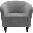 Pemberly Row Traditional Polyester Fabric & EPS Curved Tub Chair in Gray