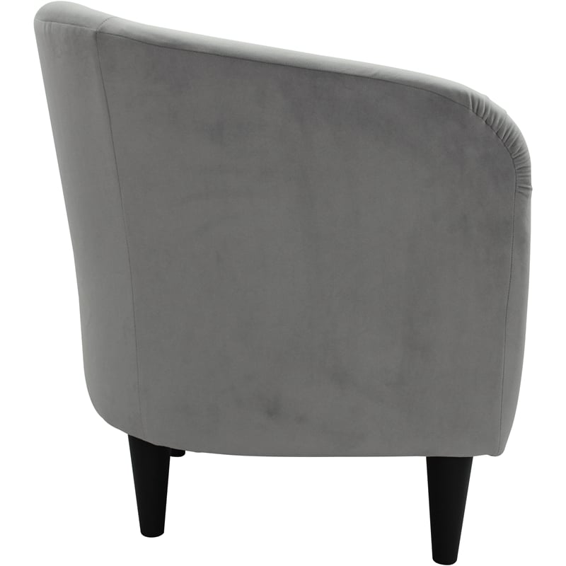 Pemberly Row Traditional Polyester Fabric & EPS Curved Tub Chair in Gray
