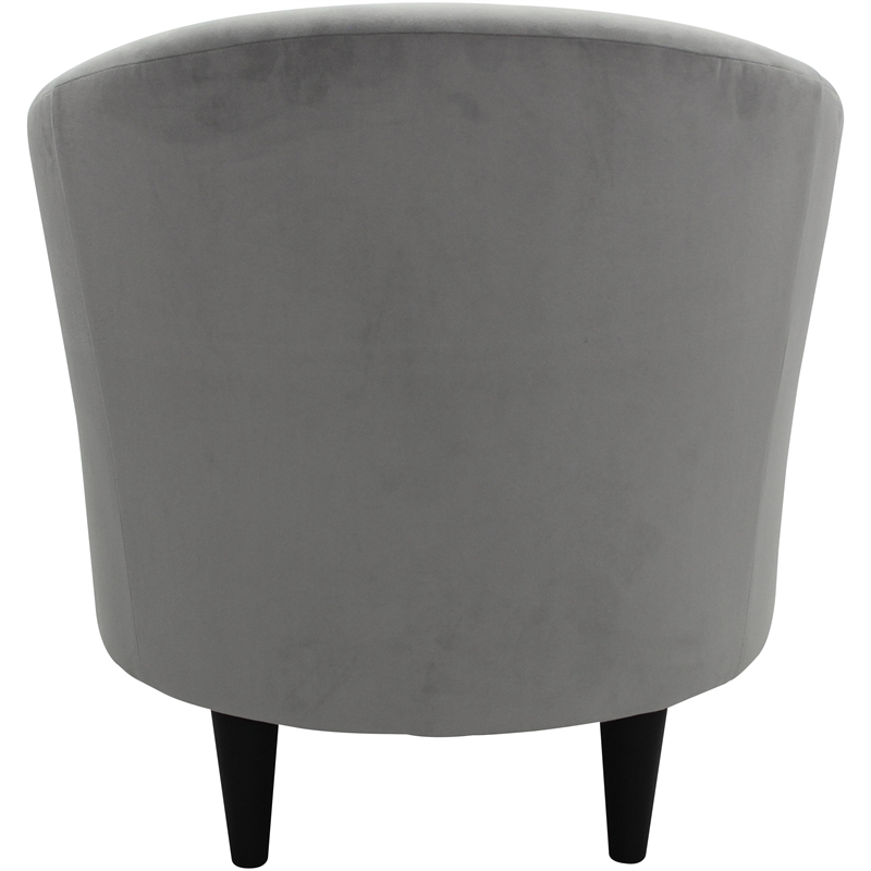 Pemberly Row Traditional Polyester Fabric & EPS Curved Tub Chair in Gray