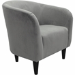 Pemberly Row Traditional Polyester Fabric & EPS Curved Tub Chair in Gray
