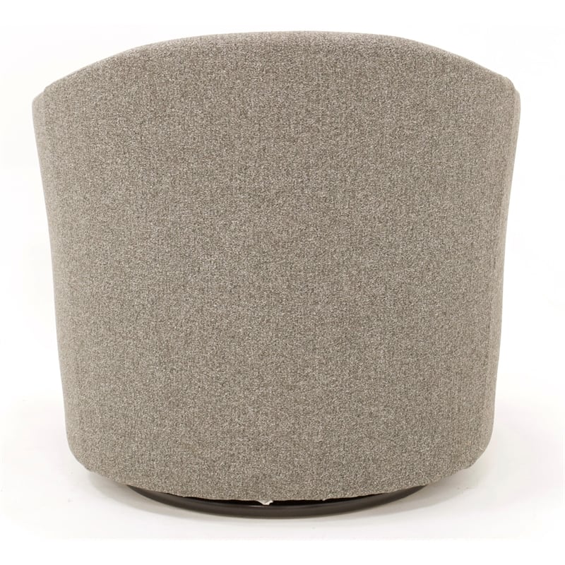 Pemberly Row Traditional Fabric Tufted Swivel Chair in Gray Finish