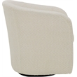 Pemberly Row Traditional Fabric Curved Arm Swivel Tub Chair in White