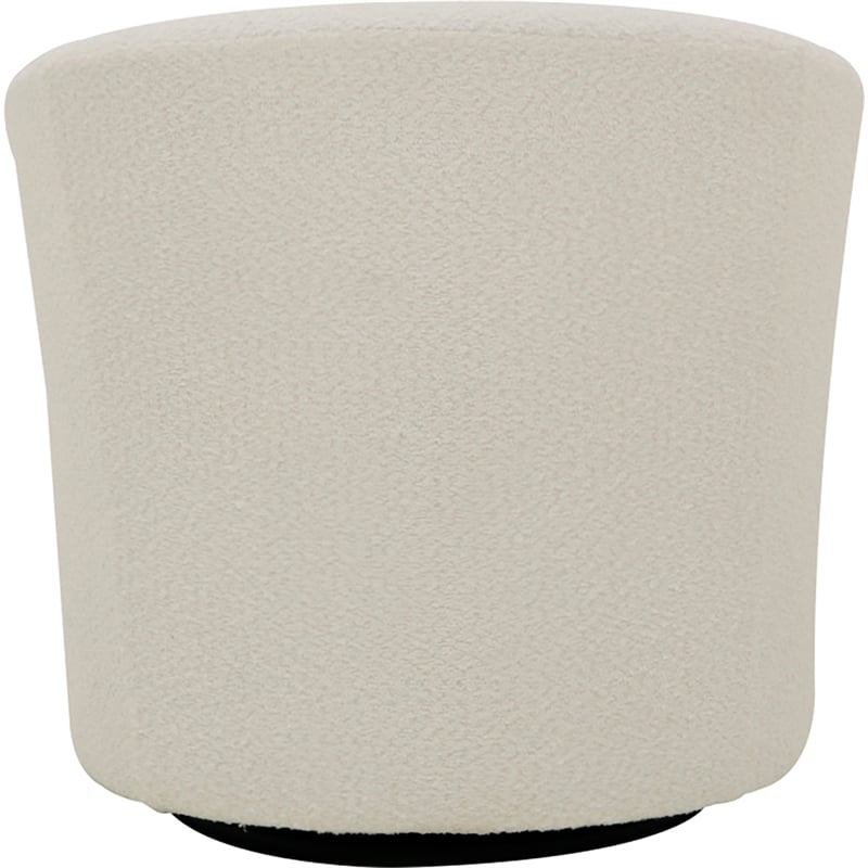Pemberly Row Traditional Fabric Curved Arm Swivel Tub Chair in White