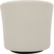 Pemberly Row Traditional Fabric Curved Arm Swivel Tub Chair in White