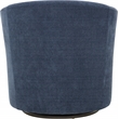 Pemberly Row Traditional Fabric Curved Arm Swivel Tub Chair in Navy Blue