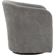 Pemberly Row Traditional Fabric Curved Arm Swivel Tub Chair in Gray