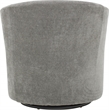 Pemberly Row Traditional Fabric Curved Arm Swivel Tub Chair in Gray