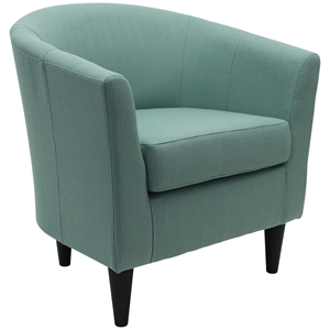 Pemberly Row 17.5&quot Traditional Polyester Fabric Club Chair in Blue