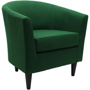 Pemberly Row 17.5&quot Traditional Fabric Club Chair in Emerald Green