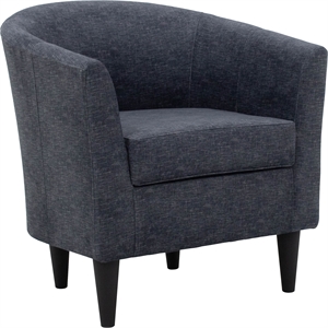 Pemberly Row 17.5&quot Traditional Fabric Club Chair in Gray Finish