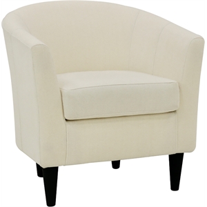 Pemberly Row 17.5&quot Traditional Polyester Fabric Club Chair in Ivory