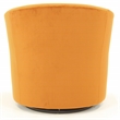 Pemberly Row Traditional Fabric Swivel Club Chair in Orange Finish