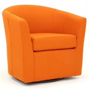 Pemberly Row 19&quotH Fabric Swivel Club Chair in Saffron Yellow
