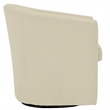 Pemberly Row Traditional Fabric Swivel Club Chair in Off White