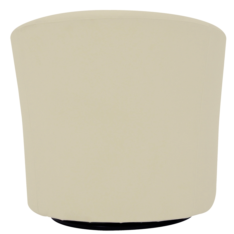 Pemberly Row Traditional Fabric Swivel Club Chair in Off White