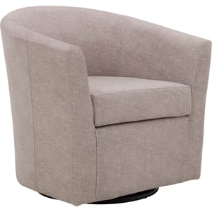 Pemberly Row 19&quotH Fabric Swivel Club Chair in Dusty Rose Pink