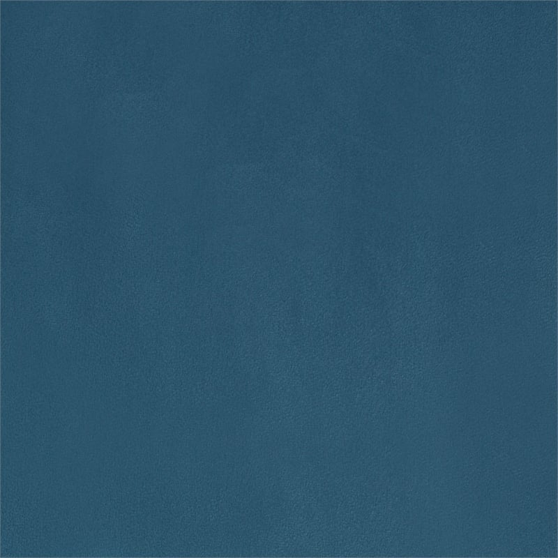 Pemberly Row Contemporary Metal Vanity Fabric Stool in Blue Finish