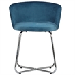 Pemberly Row Contemporary Metal Vanity Fabric Stool in Blue Finish