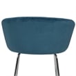 Pemberly Row Contemporary Metal Vanity Fabric Stool in Blue Finish