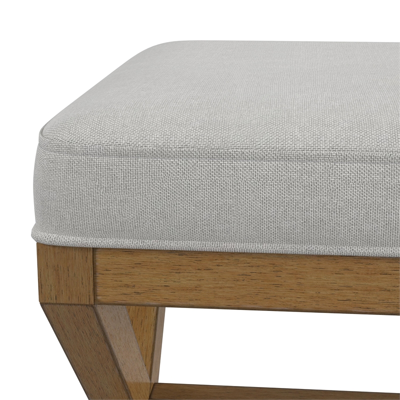 Pemberly Row Modern Backless Wood Vanity Stool Dark Driftwood Gray