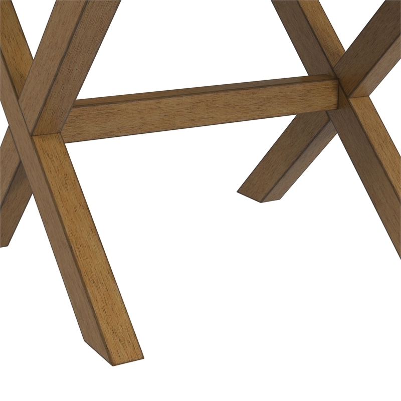 Pemberly Row Modern Backless Wood Vanity Stool Dark Driftwood Gray