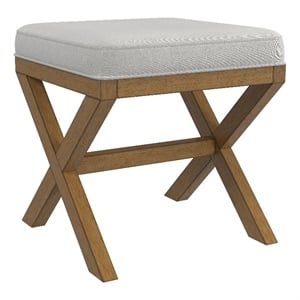 Pemberly Row Modern Backless Wood Vanity Stool Dark Driftwood Gray