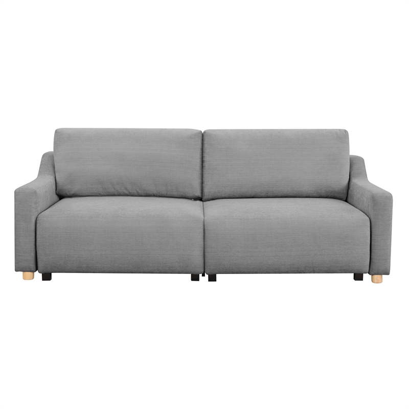 Pemberly Row Modern Convertible Sofa in Gray Fabric Upholstery